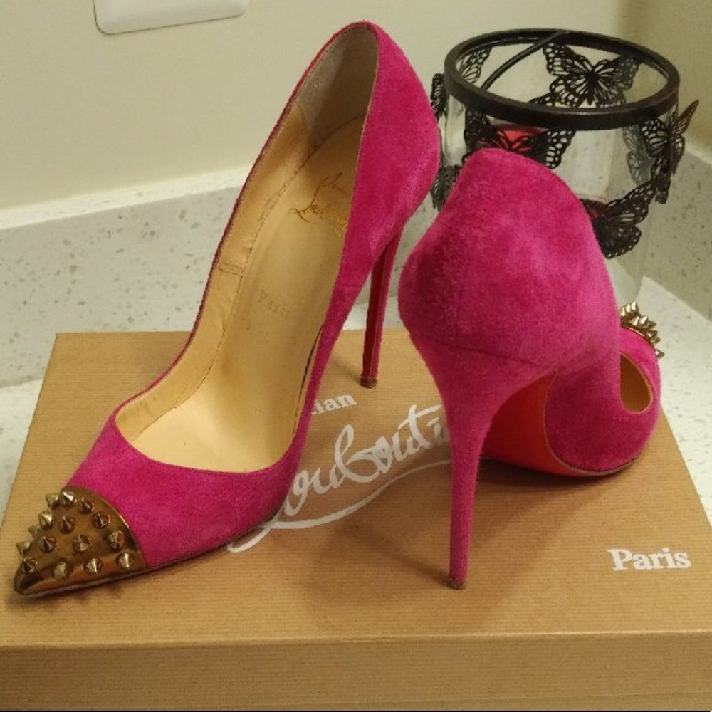 Christian Louboutin suede stiletto.